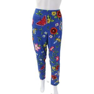 J. Mclaughlin Women's Hook Closure Flat Front Straight Leg Pants Floral Sz 12